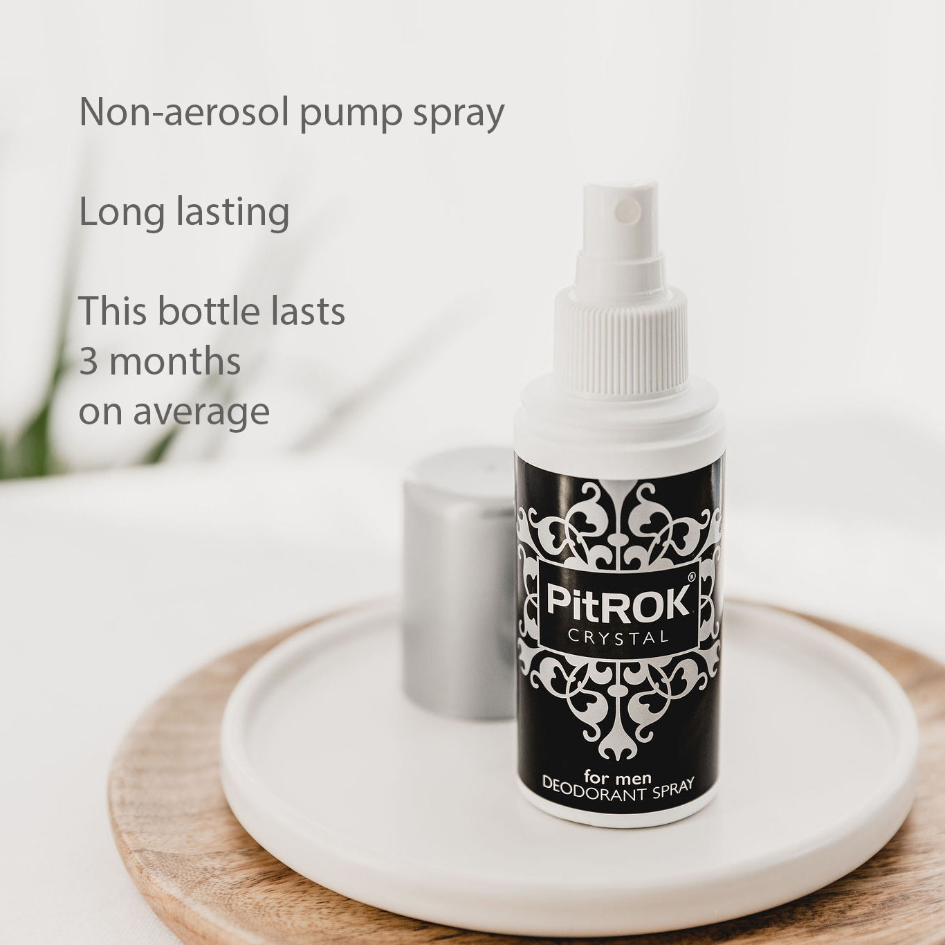 PitROK Crystal Natural Deodorant Spray 100ml - for Men