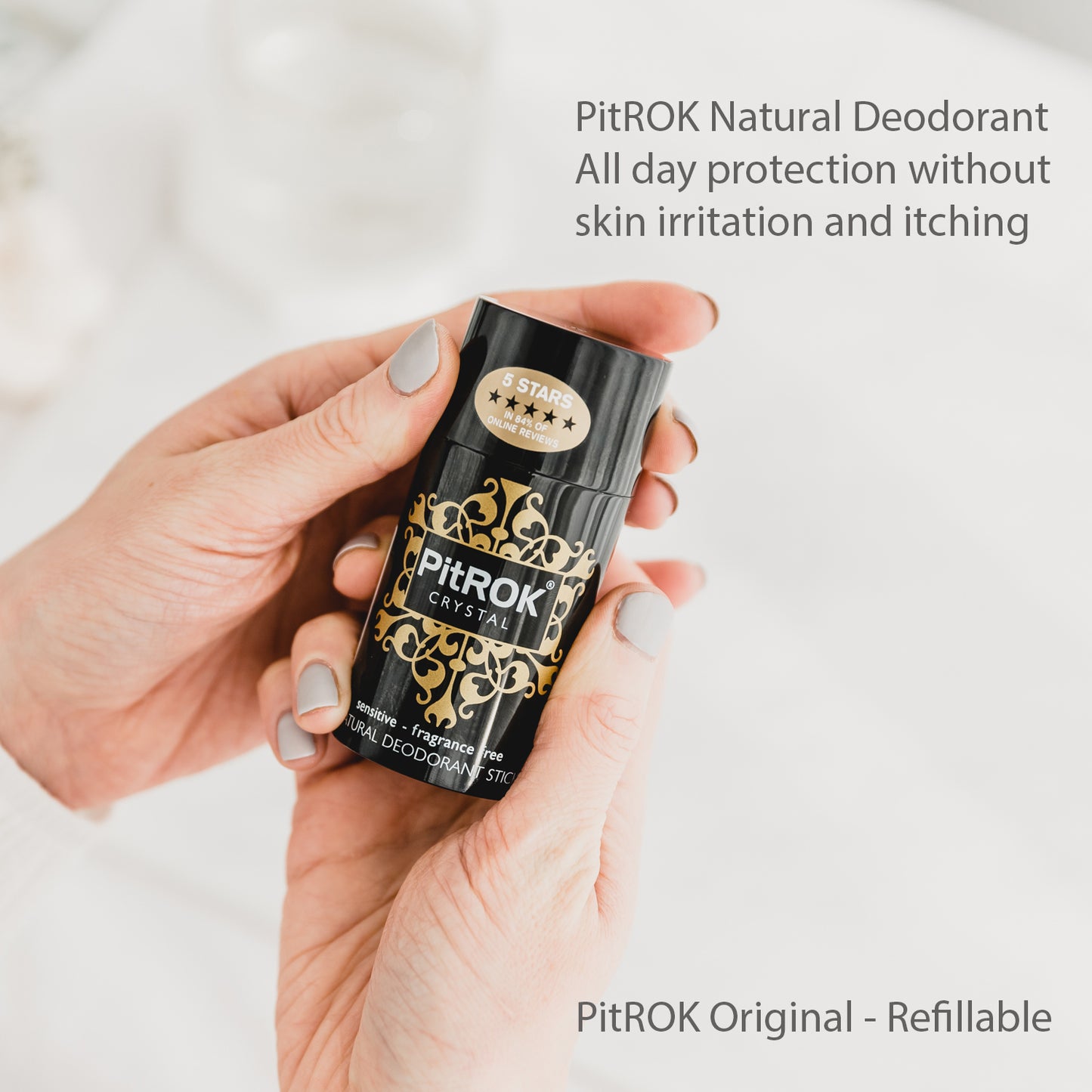 PitROK Original Crystal Natural Deodorant Stick 100g (Refillable)