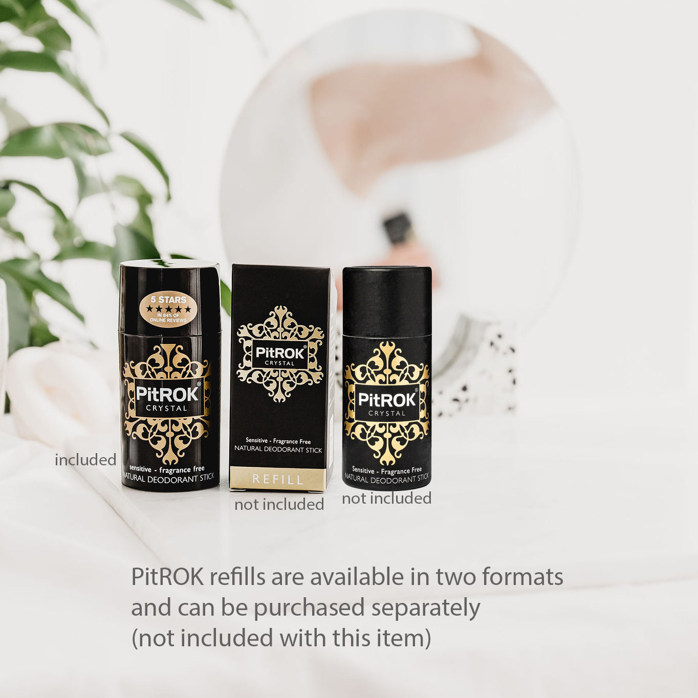 PitROK Original Crystal Deodorant Stick 100g (Refillable)