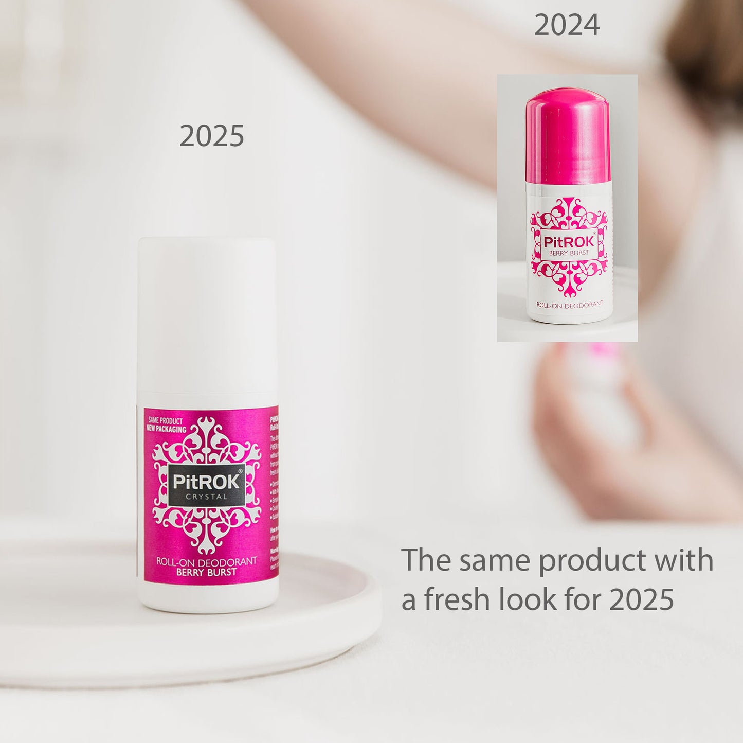 PitROK Crystal Roll On Deodorant 50ml - Berry Burst