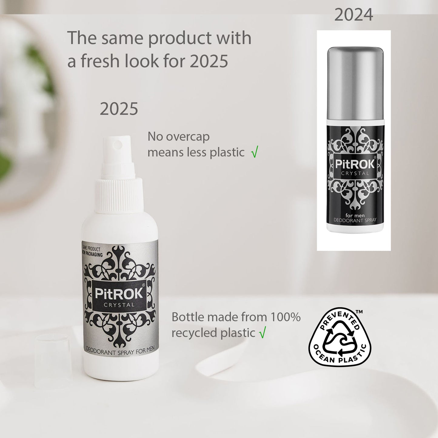 PitROK Crystal Deodorant Spray 100ml - for Men