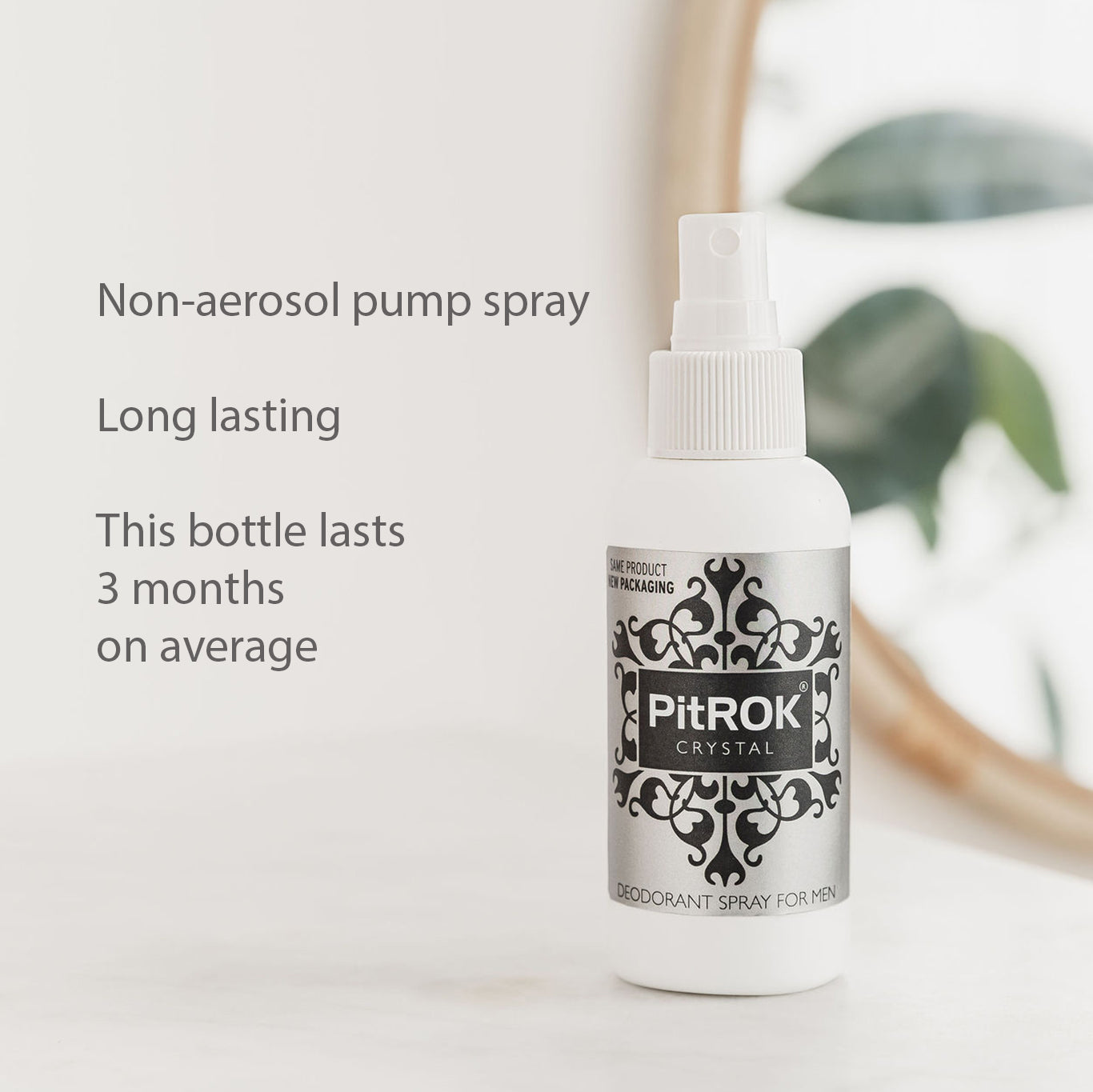 PitROK Crystal Deodorant Spray 100ml - for Men