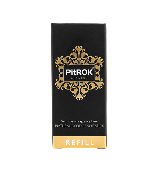 PitROK Crystal Deodorant Stick 100g REFILL (Fragrance Free / Gender Neutral)