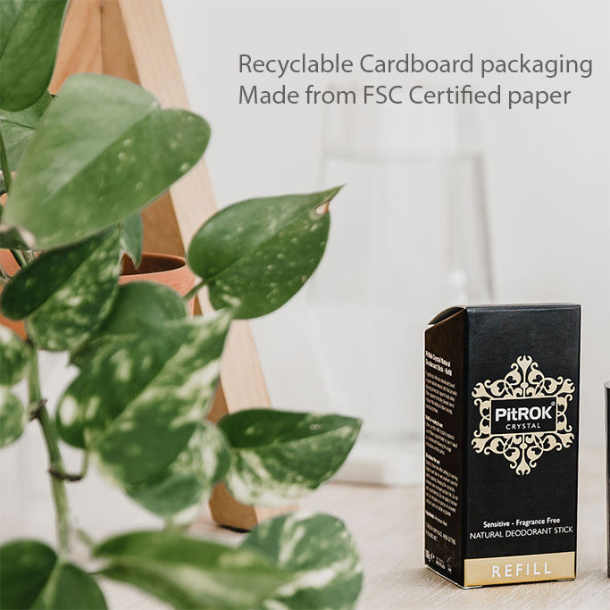 PitROK Crystal Deodorant Stick 100g REFILL (Fragrance Free / Gender Neutral)
