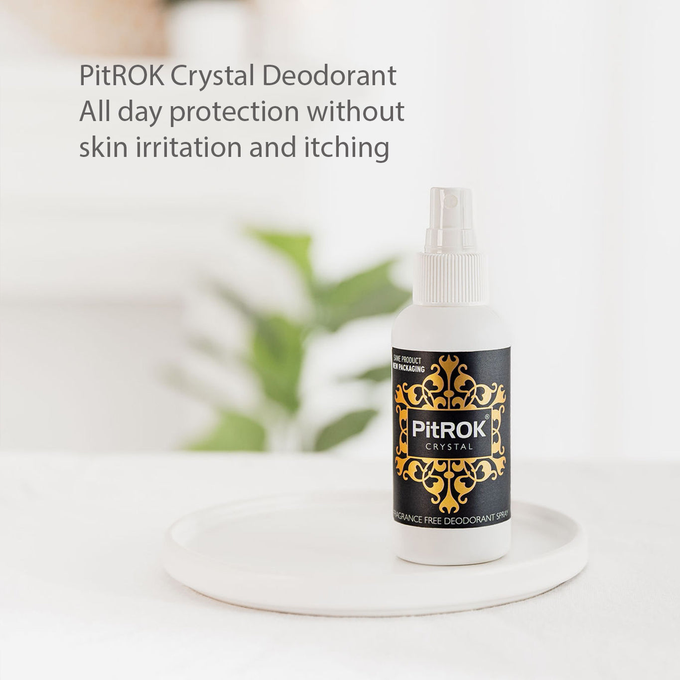 PitROK Crystal Deodorant 100ml Pump Spray (Fragrance Free / Gender Neutral)