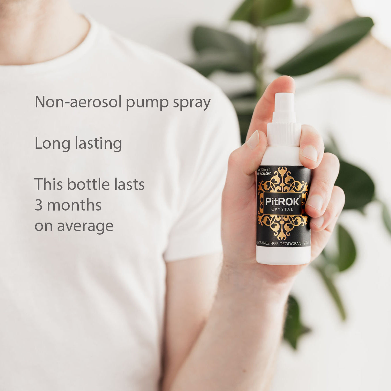 PitROK Crystal Deodorant 100ml Pump Spray (Fragrance Free / Gender Neutral)