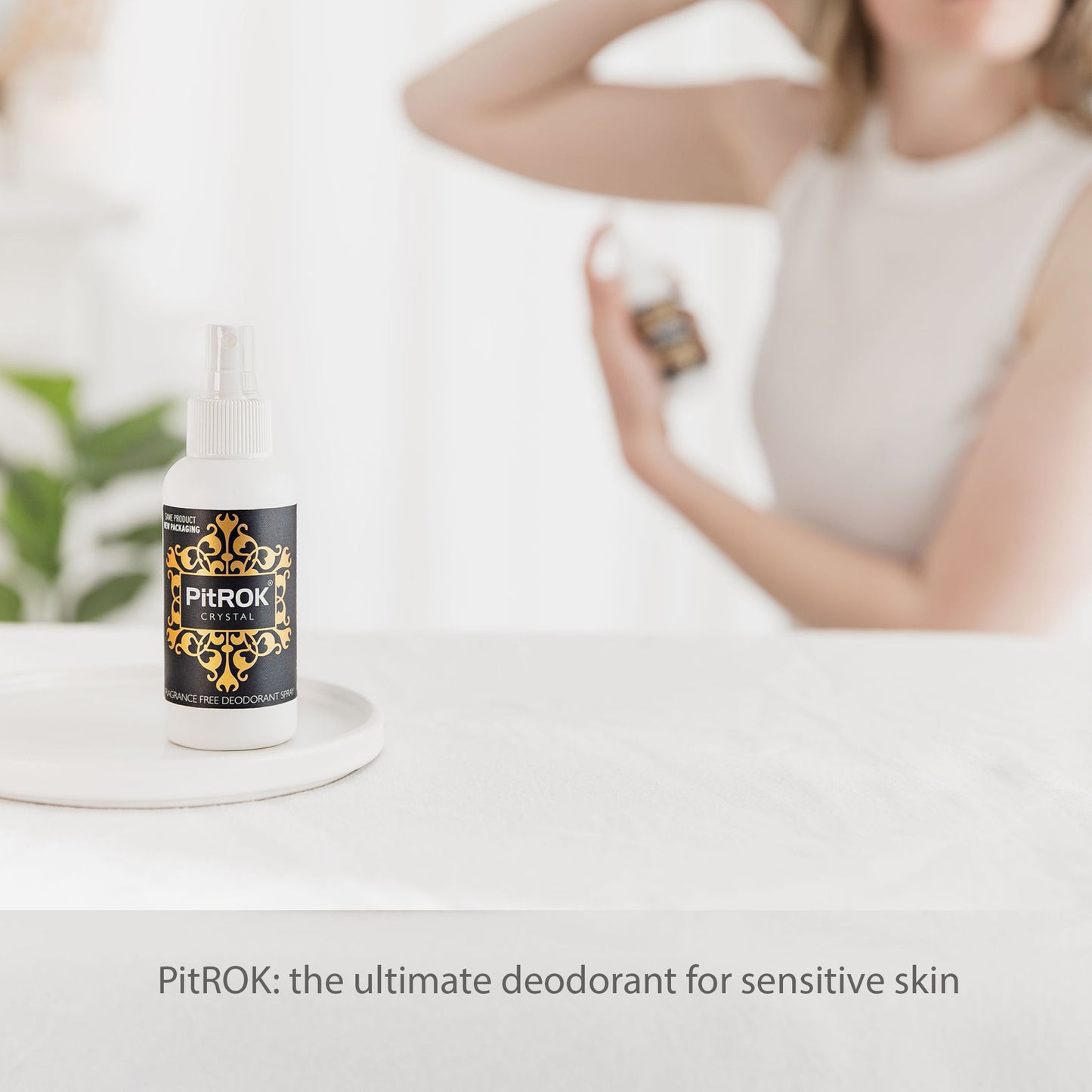 PitROK Crystal Deodorant 100ml Pump Spray (Fragrance Free / Gender Neutral)