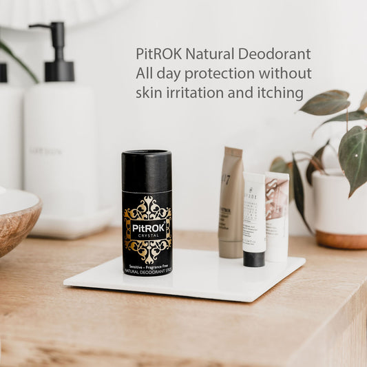 PitROK Crystal Natural Deodorant Stick 100g - CARDBOARD TUBE 'Push-Up' Format. Ready to use or use to refill your PitROK original holder.